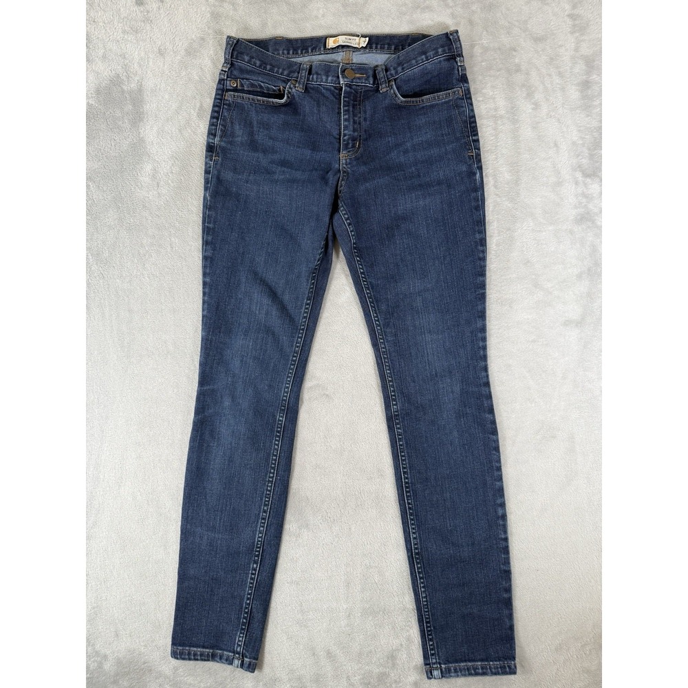 Carhartt Jeans Women 6x28 Blue Denim Layton Slim Fit Skinny Leg